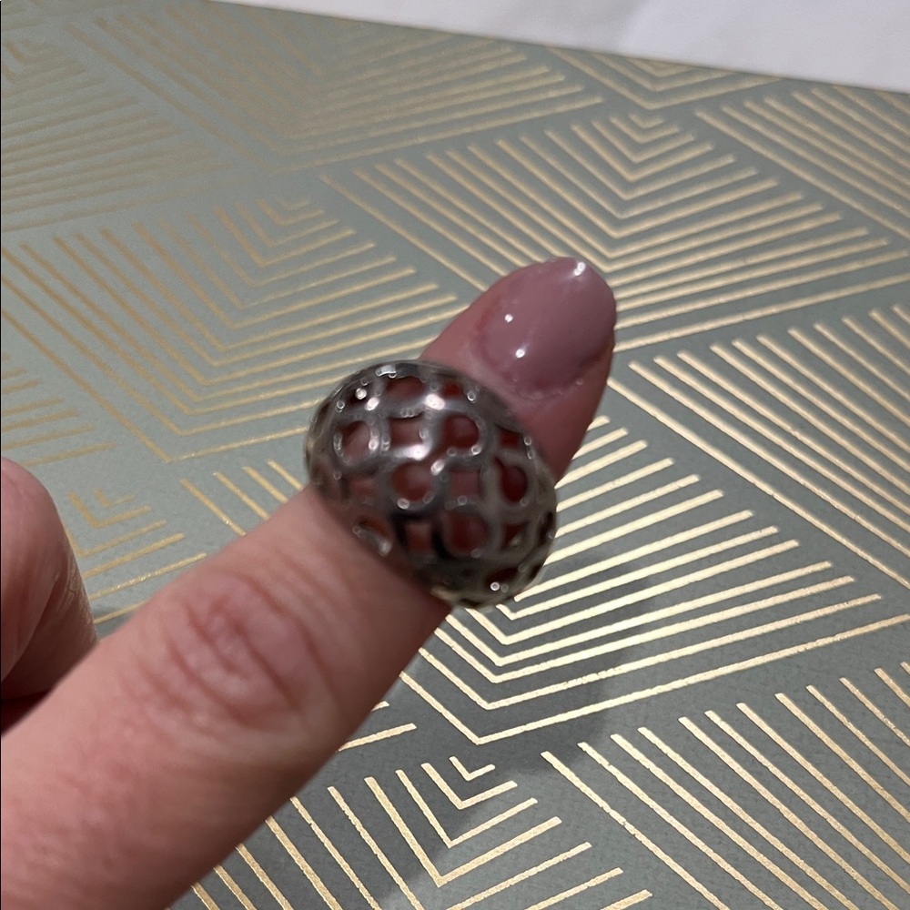 Coach Silver Geometric Ring